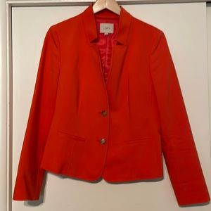 Loft size 10 orange 2 button jacket can be cuffed to show striped lining